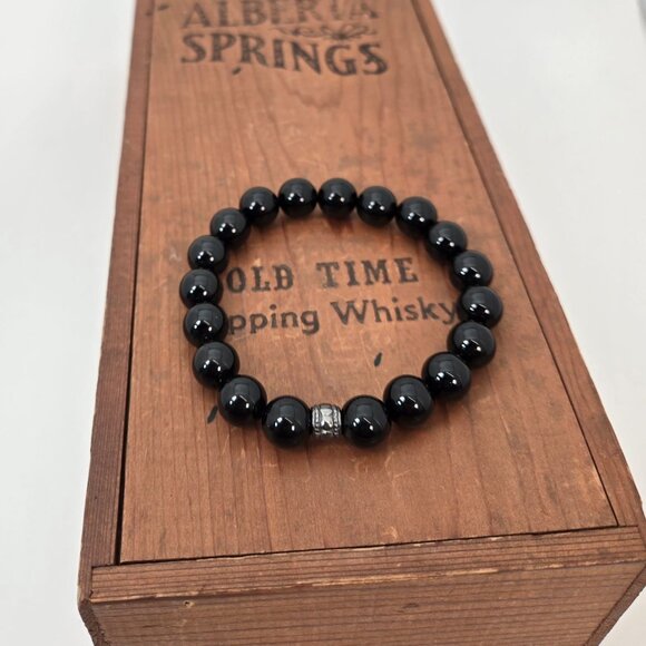 Onyx Bracelet with 10mm beads - Picture 1 of 8